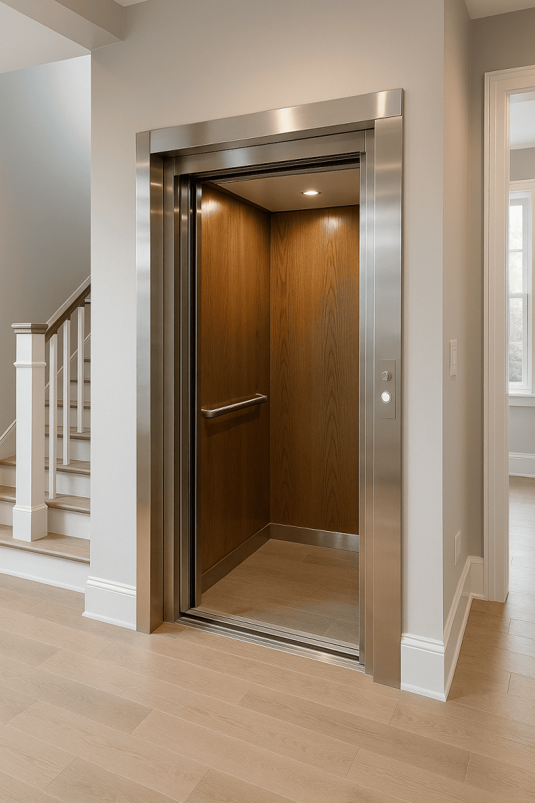 Elevador residencial elegante en casa moderna