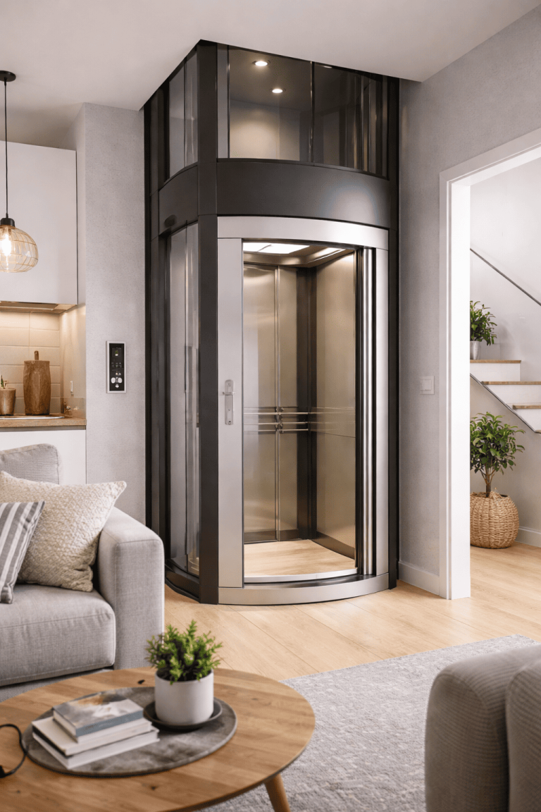 elevador para casa moderno en espacio reducido con diseño compacto en vivienda en México