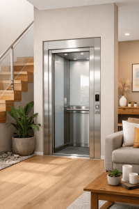 elevador para casa moderno en vivienda residencial en México con diseño compacto y elegante