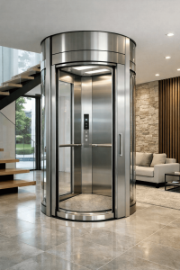 elevador residencial moderno en casa contemporánea con diseño compacto y elegante en México