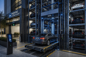 sistemas de parking automatizado en México con elevadores para autos en estructura moderna eficiente