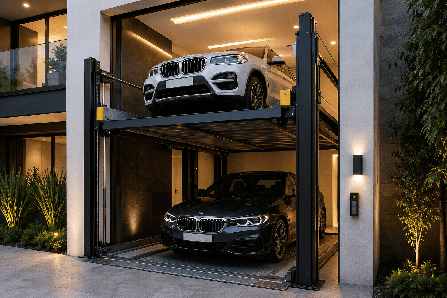 Mejor elevador para autos en México instalado en estacionamiento moderno