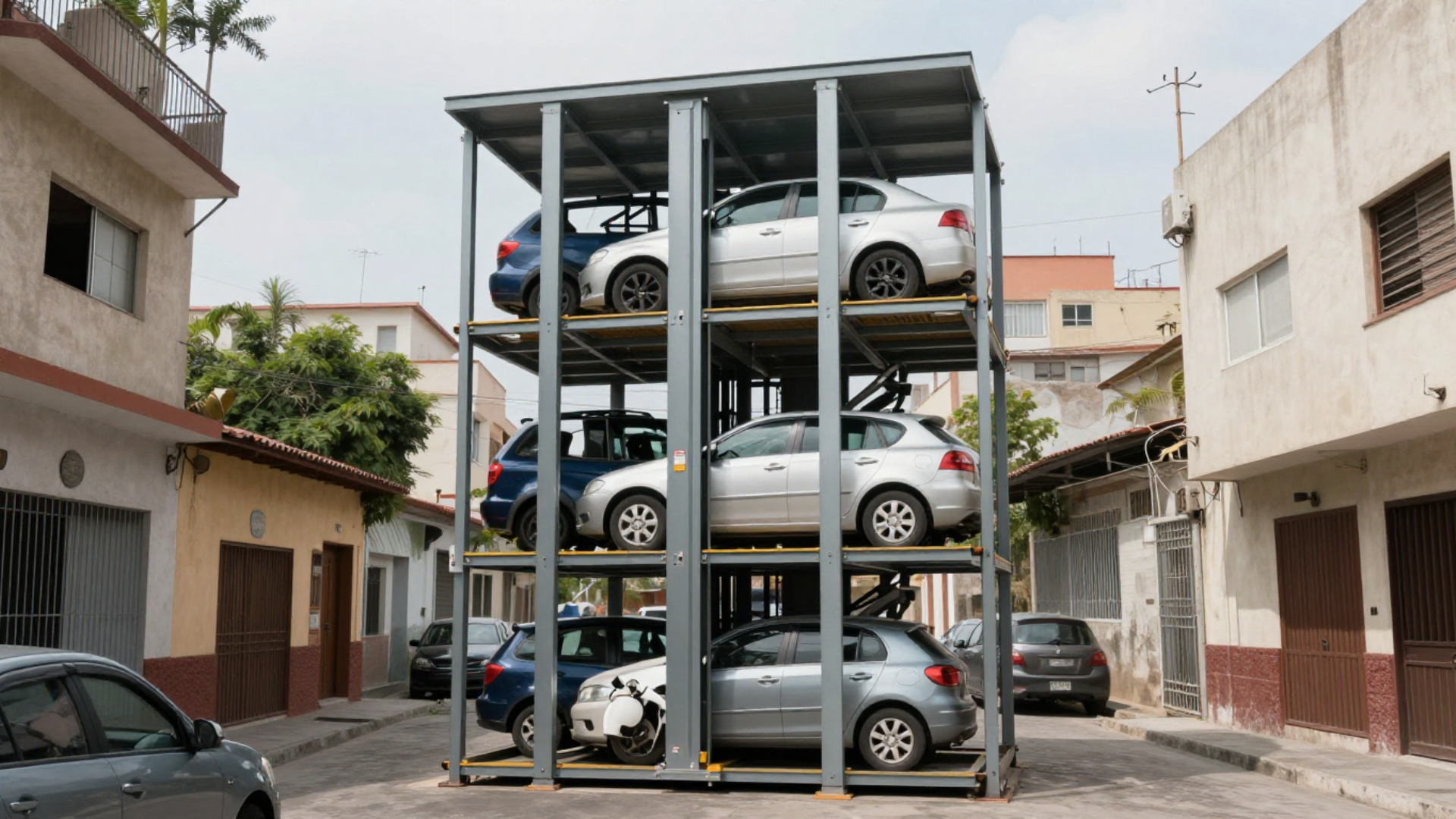 Solución de estacionamiento vertical en México para terrenos pequeños