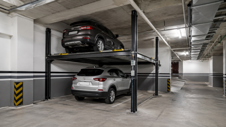 Elevadores para autos en México para sótanos con plataforma segura y altura adaptada al estacionamiento.
