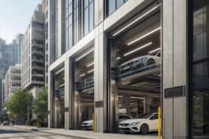 Soluciones de elevadores para autos en México para edificios mixtos comerciales y residenciales
